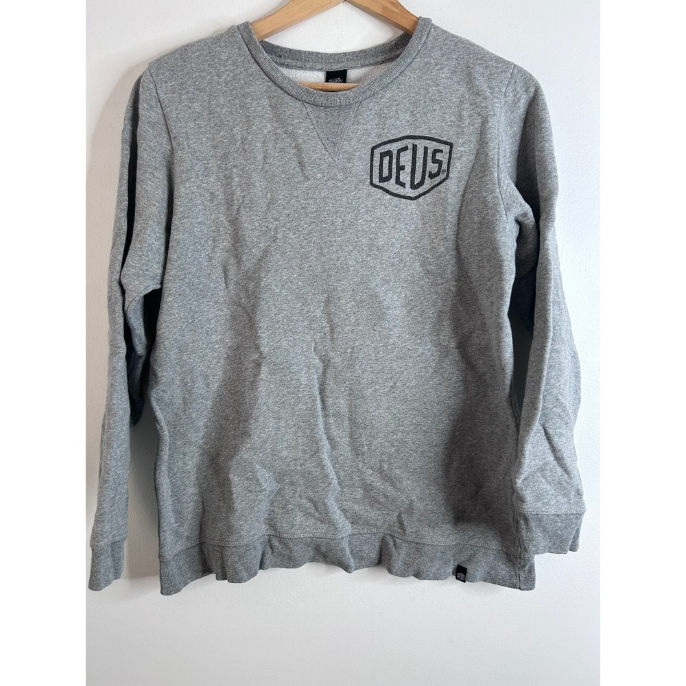 Deus Ex Machina Venice Address Crewneck Sweatshirt Gray Size 14 Y2K Grunge